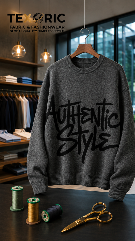 Men's graphic intarsia crew-neck wool sweater knit