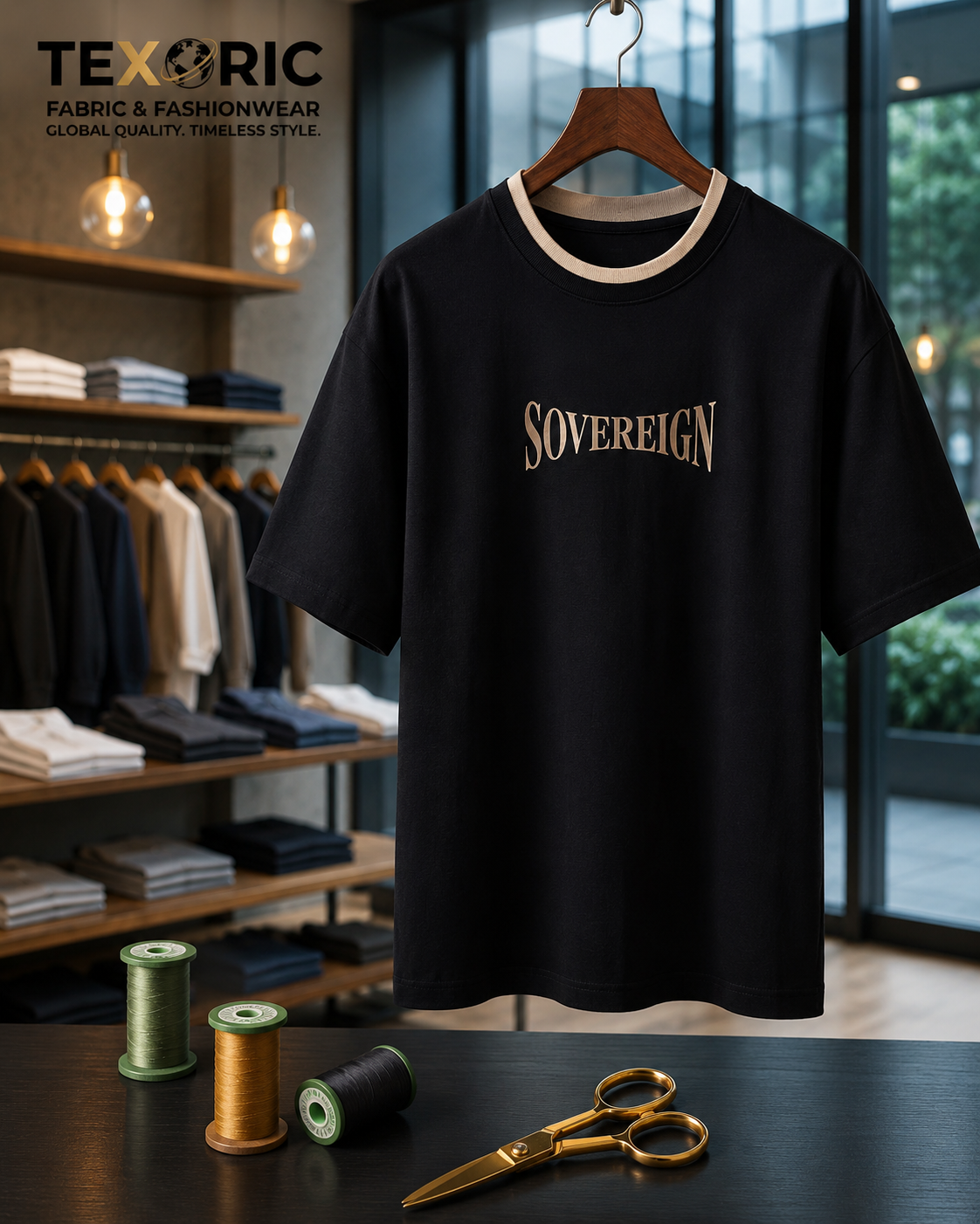 Men's ringer neck graphic screen print t-shirt knit