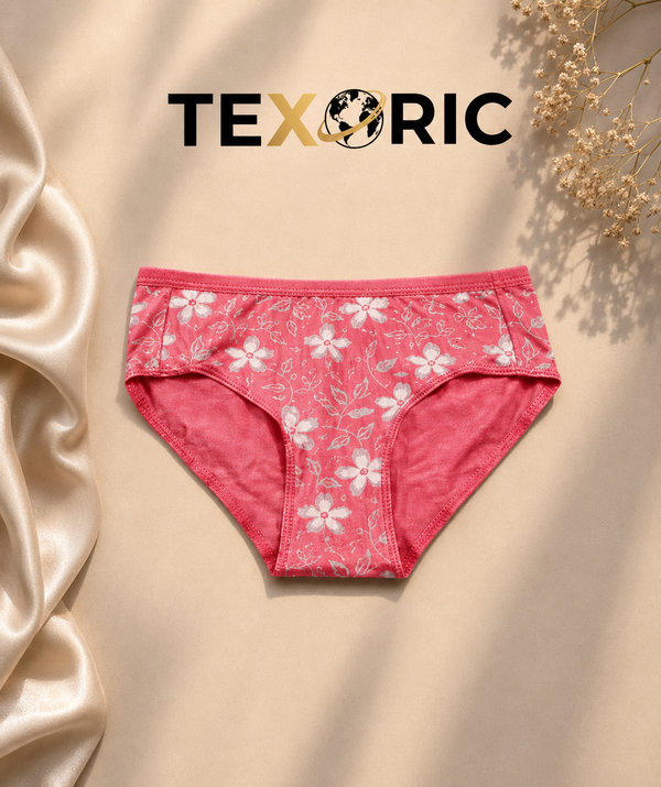 Women's floral print hipster brief stretch jersey knit