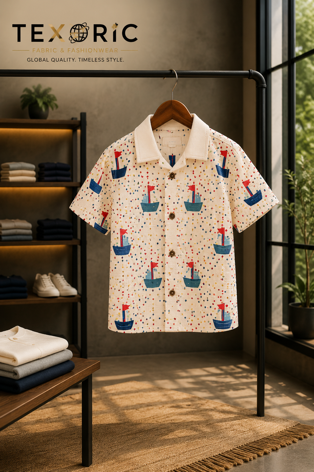 Kids' Short Sleeve Printed Knit Shirt