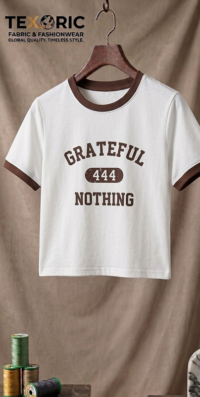 Kids' graphic ringer t-shirt combed cotton knit