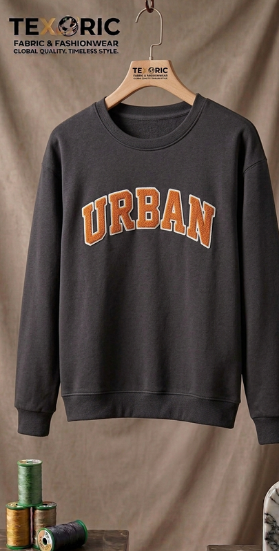 Men's french terry chenille letter sweatshirt knit