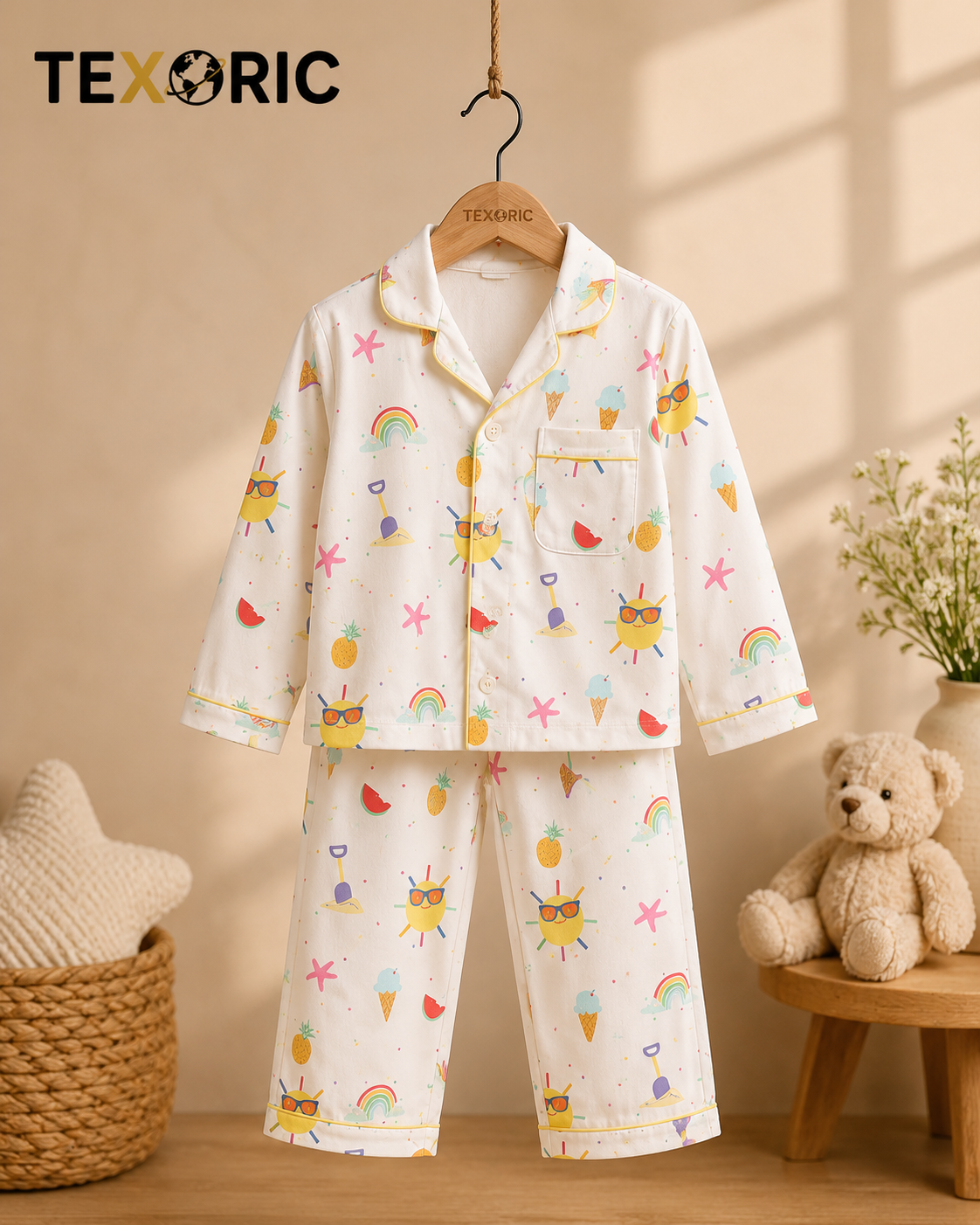 Kids' Long Sleeve Woven Pyjama Set