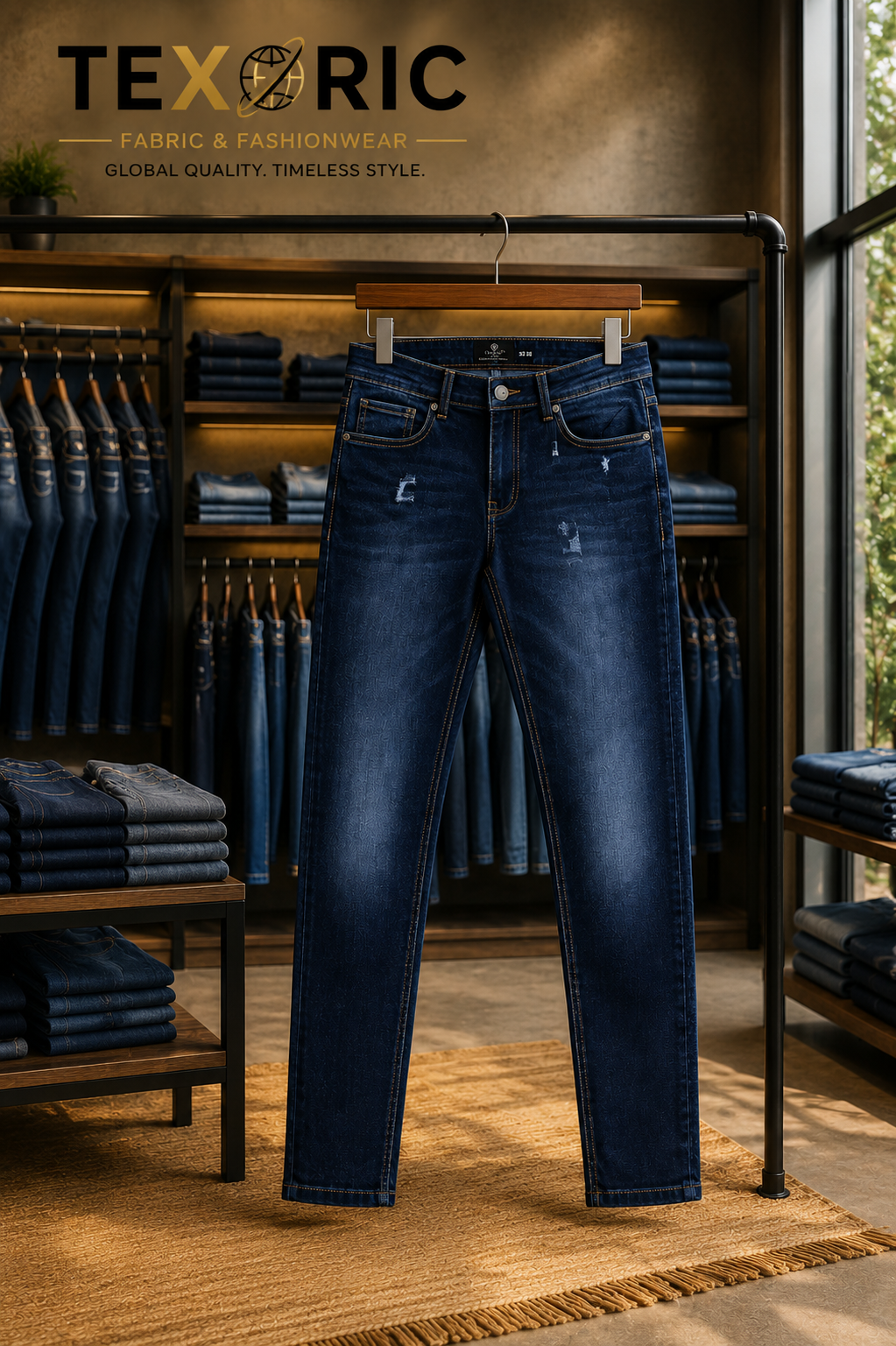 Men's Slim-Fit Distressed Denim Jeans