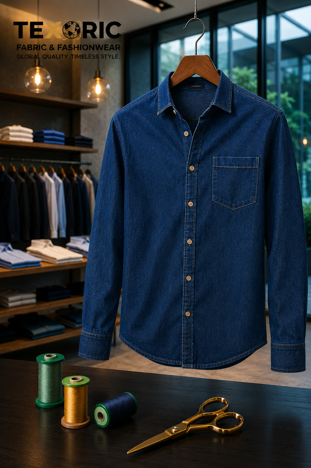 Men's Long Sleeve Denim Shirt